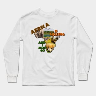 Africa Is Calling Wildlife Continent Collage Long Sleeve T-Shirt